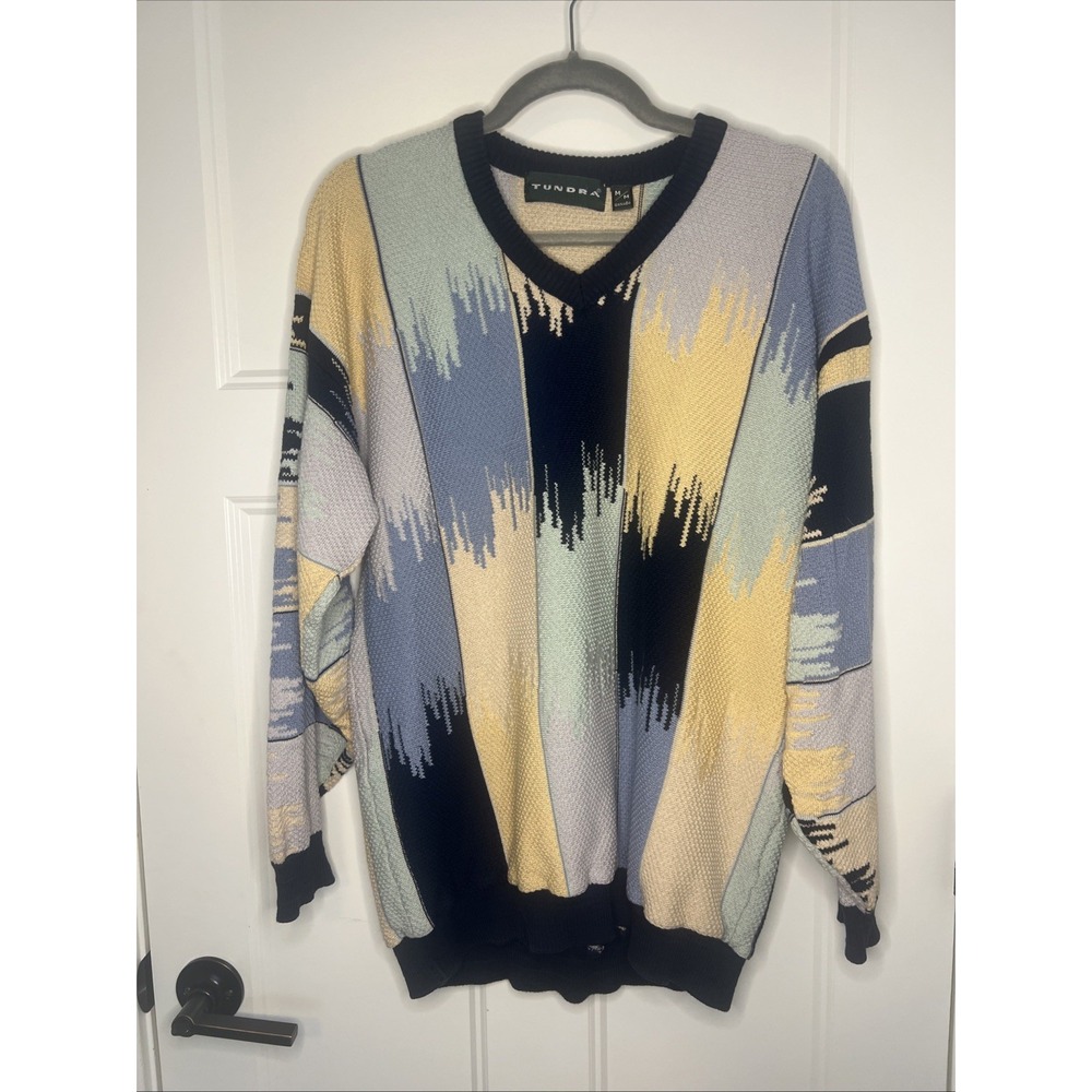 Tundra Canada Sweater Men's Medium Blue Coogie Cosby Style Sweater